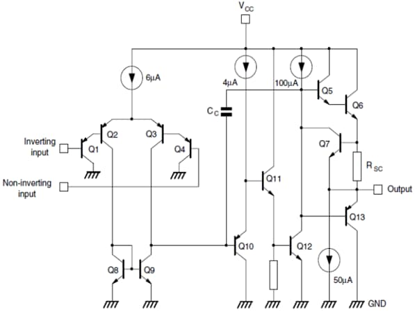 Schematic - STMicroelectronics Low-Power Dual Operational Amplifiers