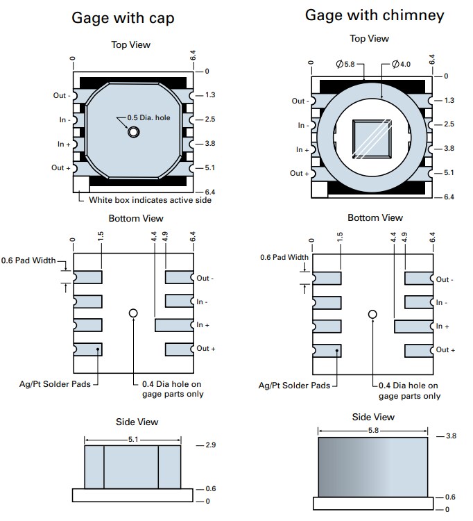 Mechanical Drawing - Merit Sensor MS Series Pressure Monitoring Device