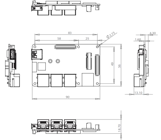 Mechanical Drawing - AAEON UP Connect Plus Expansion Boards Mechanical Drawing - AAEON UP Connect Plus Expansion Boards