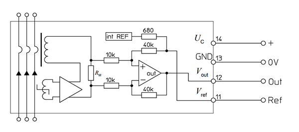 Schematic - LEM CASR Board Mount Current Transducers